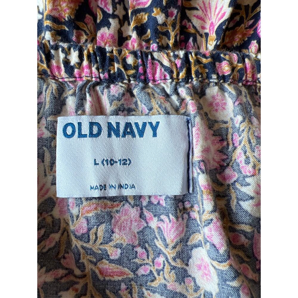 Old Navy Ditsy Floral Smocked High Neck Tiered Mini Sundress Large - Picture 3 of 4